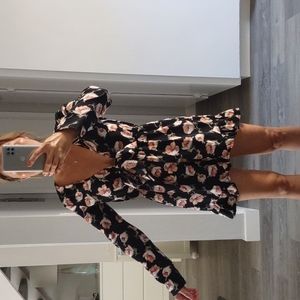 Black Floral Romper